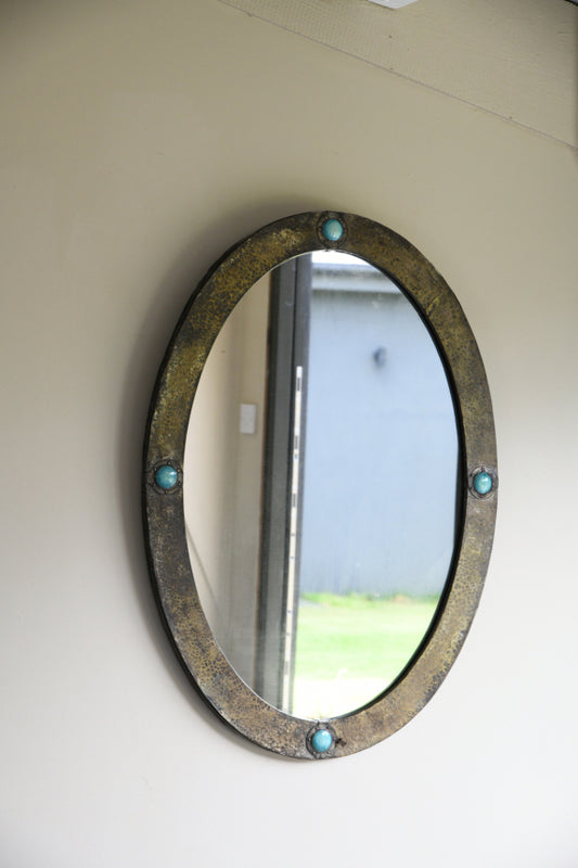Liberty Style Arts & Crafts Oval Wall Mirror