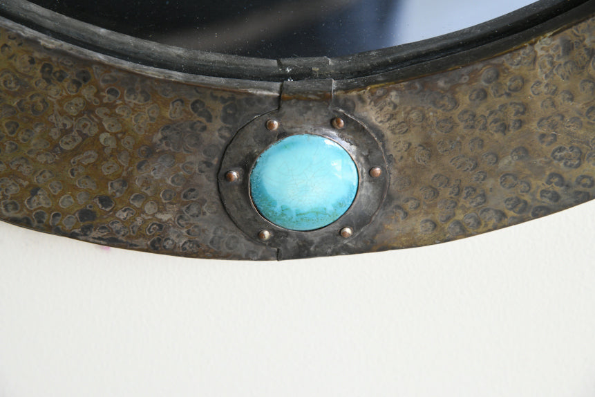 Liberty Style Arts & Crafts Oval Wall Mirror