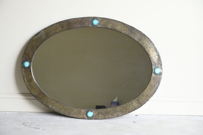 Liberty Style Arts & Crafts Oval Wall Mirror