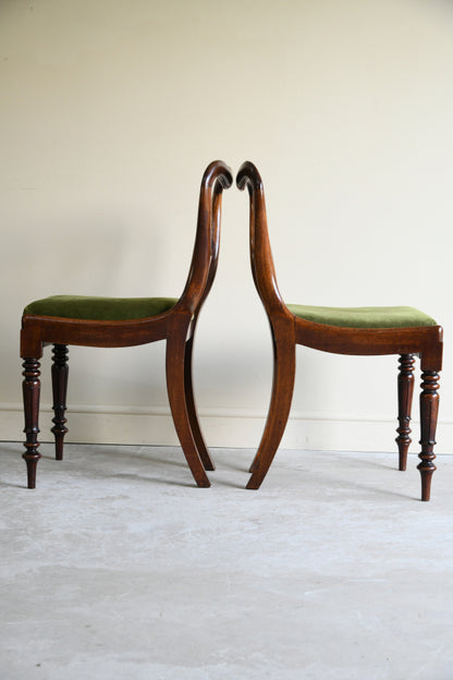 Pair Victorian Balloon Back Chairs