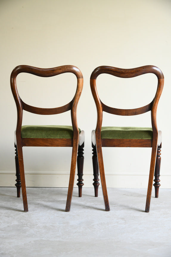 Pair Victorian Balloon Back Chairs