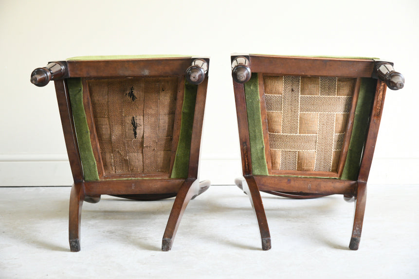 Pair Victorian Balloon Back Chairs
