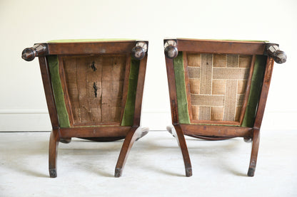 Pair Victorian Balloon Back Chairs