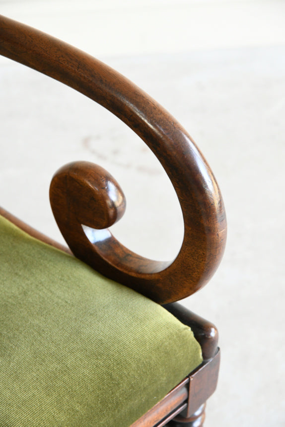 Single Victorian Mahogany Balloon Back Carver Dining Chair