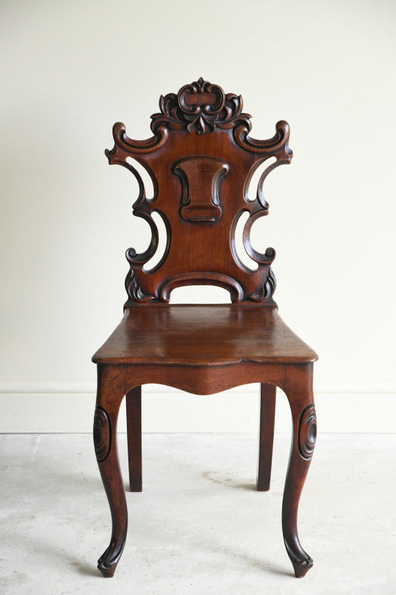 Antique Victorian Mahogany Hall Chair