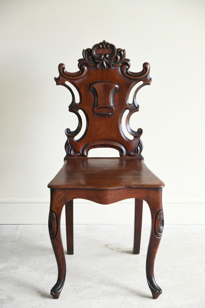 Antique Victorian Mahogany Hall Chair
