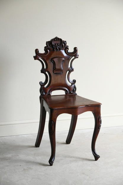 Antique Victorian Mahogany Hall Chair