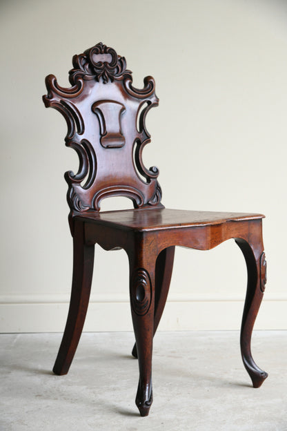 Antique Victorian Mahogany Hall Chair