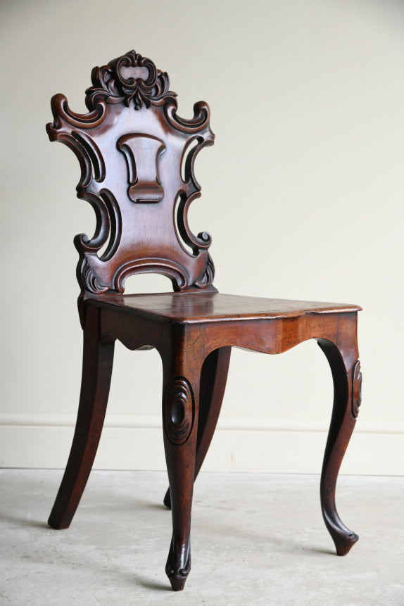 Antique Victorian Mahogany Hall Chair