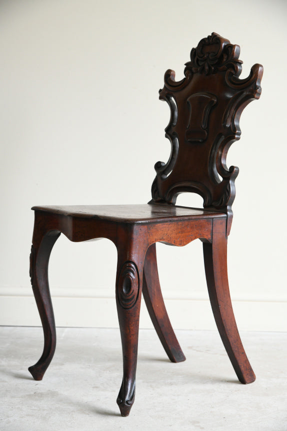 Antique Victorian Mahogany Hall Chair