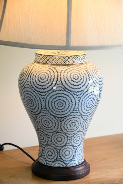 Pair Blue & White Porcelain Table Lamps