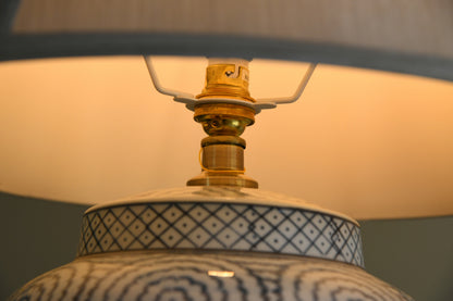 Pair Blue & White Porcelain Table Lamps