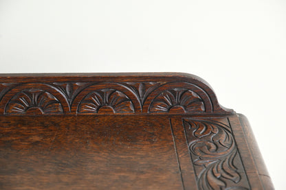 Antique Victorian Carved Oak Hall Table