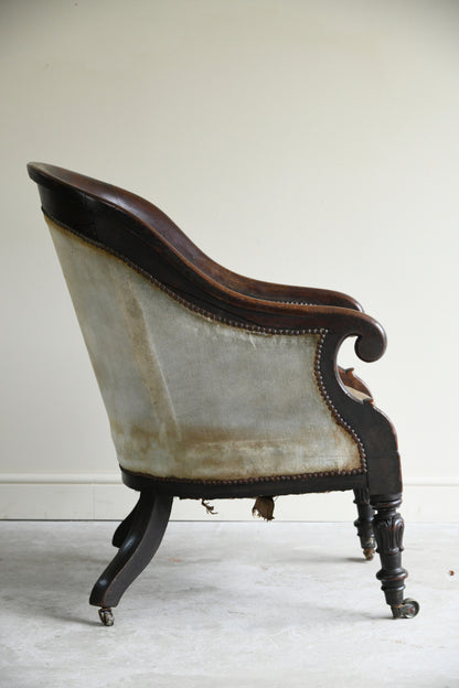 Antique 19th Century Mahogany Tub Chair