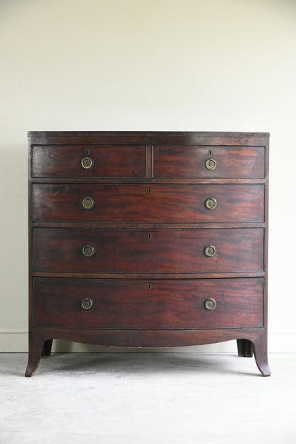 Antique Mahogany Bow Front Chest of Drawers