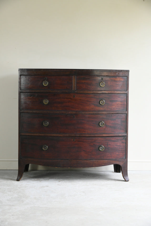 Antique Mahogany Bow Front Chest of Drawers