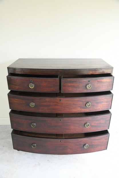 Antique Mahogany Bow Front Chest of Drawers
