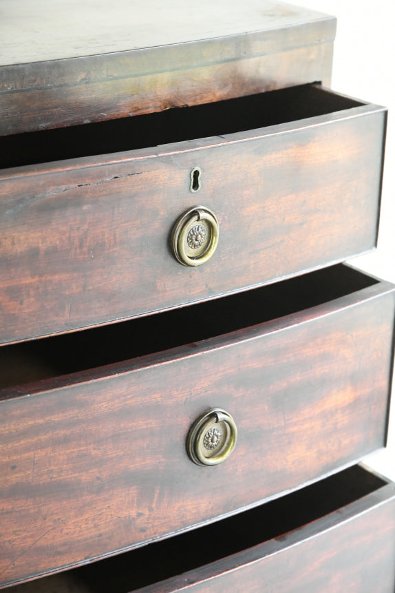 Antique Mahogany Bow Front Chest of Drawers