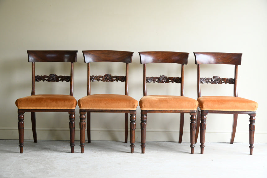 4 Antique 19th Century Bar Back Dining Chairs