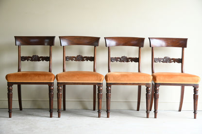 4 Antique 19th Century Bar Back Dining Chairs