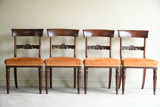 4 Antique 19th Century Bar Back Dining Chairs
