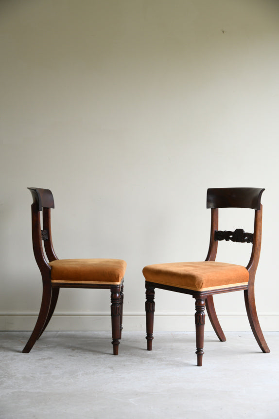 4 Antique 19th Century Bar Back Dining Chairs