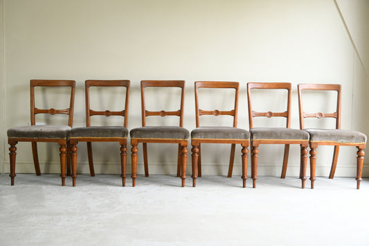 6 Victorian Oak Dining Chairs