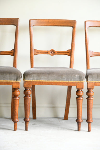 6 Victorian Oak Dining Chairs