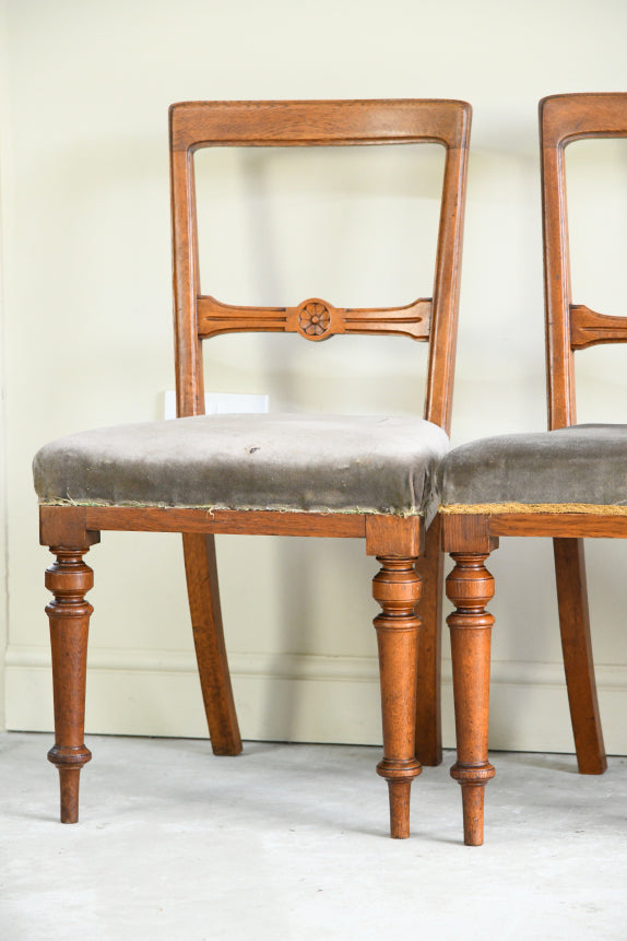 6 Victorian Oak Dining Chairs