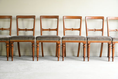 6 Victorian Oak Dining Chairs