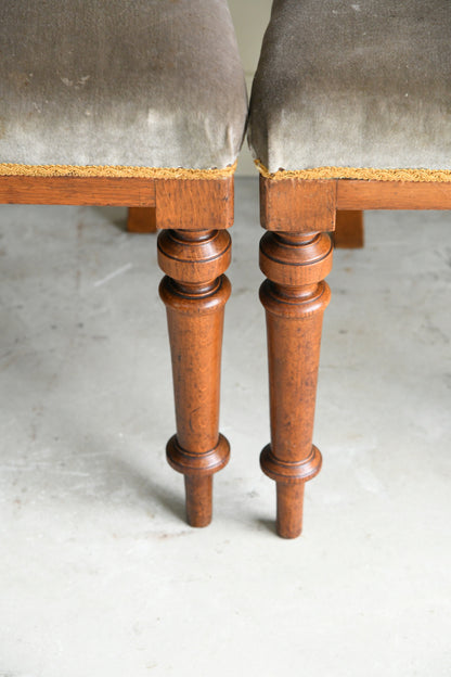 6 Victorian Oak Dining Chairs