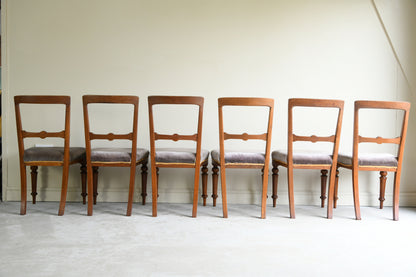 6 Victorian Oak Dining Chairs