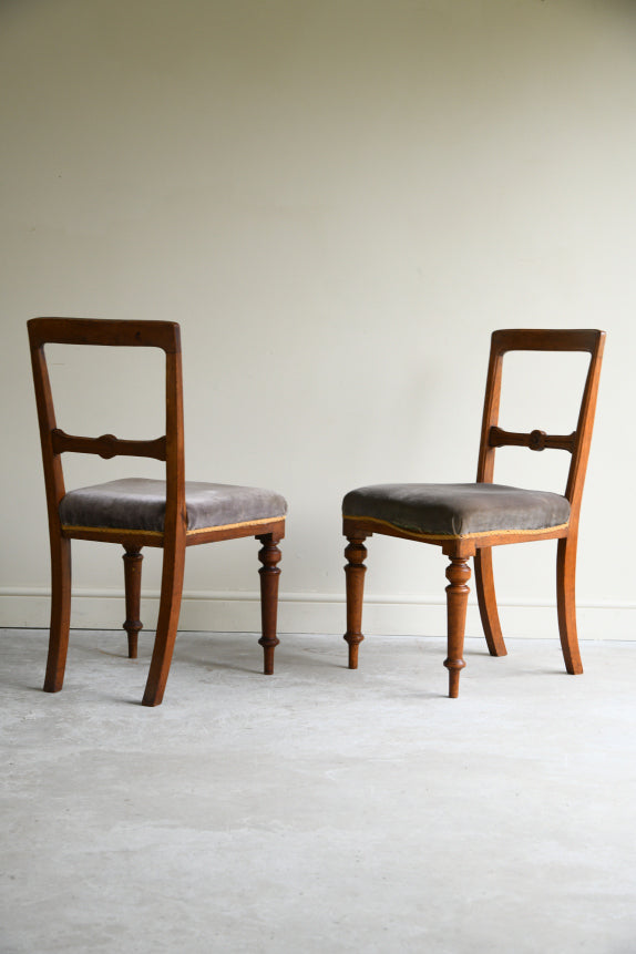 6 Victorian Oak Dining Chairs