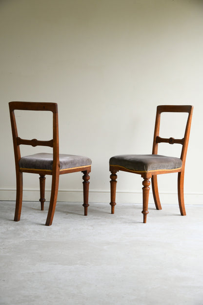 6 Victorian Oak Dining Chairs