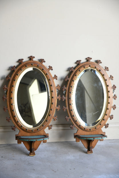 Pair Victorian Oval Wall Mirrors