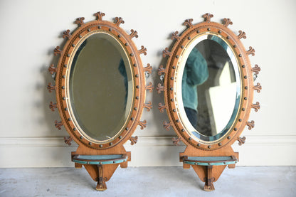 Pair Victorian Oval Wall Mirrors