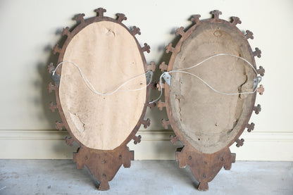 Pair Victorian Oval Wall Mirrors