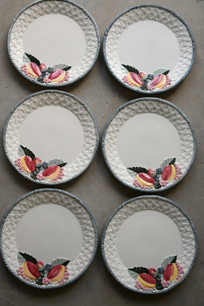 6 Basket Weave Dinner Plates