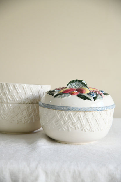 3 Vintage Basket Weave Bowls