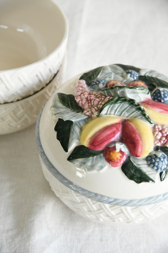 3 Vintage Basket Weave Bowls