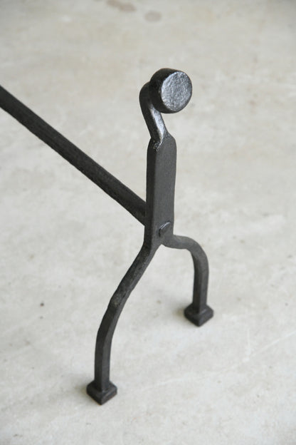 Pair Arts & Crafts Iron Andirons