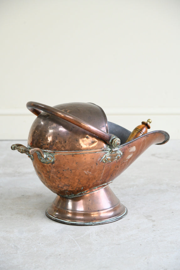 Victorian Copper Coal Helmet
