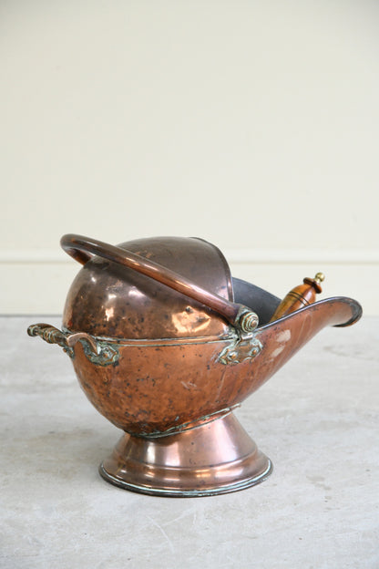 Victorian Copper Coal Helmet