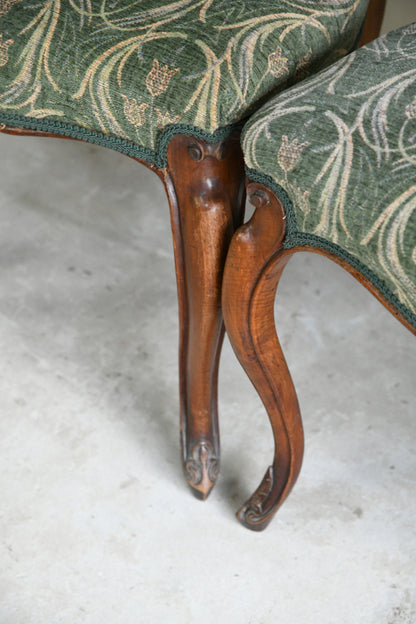 6 Victorian Walnut Balloon Back Dining Chairs