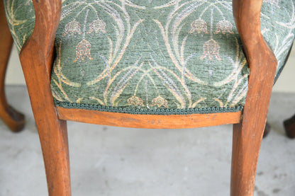 6 Victorian Walnut Balloon Back Dining Chairs