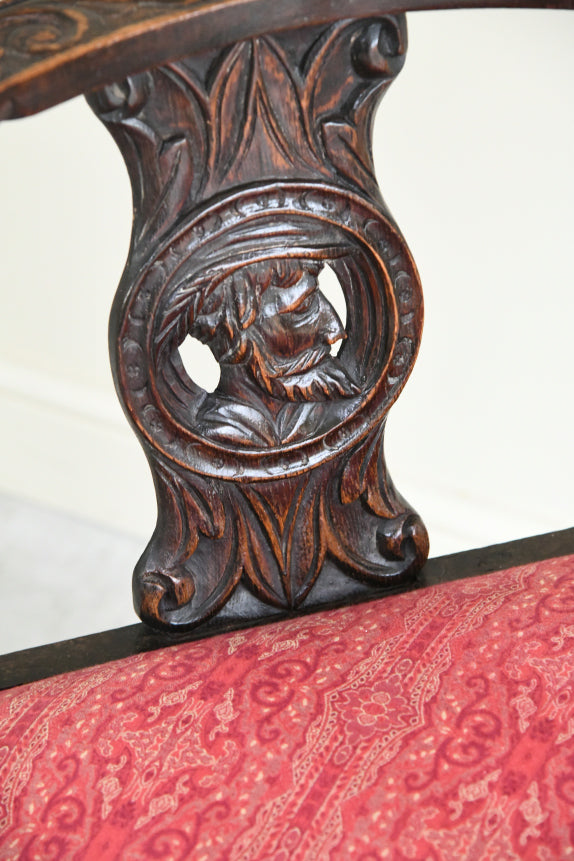 Antique Carved Oak Corner Chair
