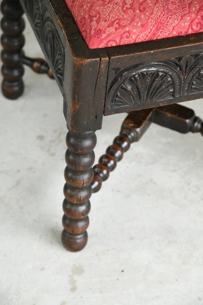 Antique Carved Oak Corner Chair