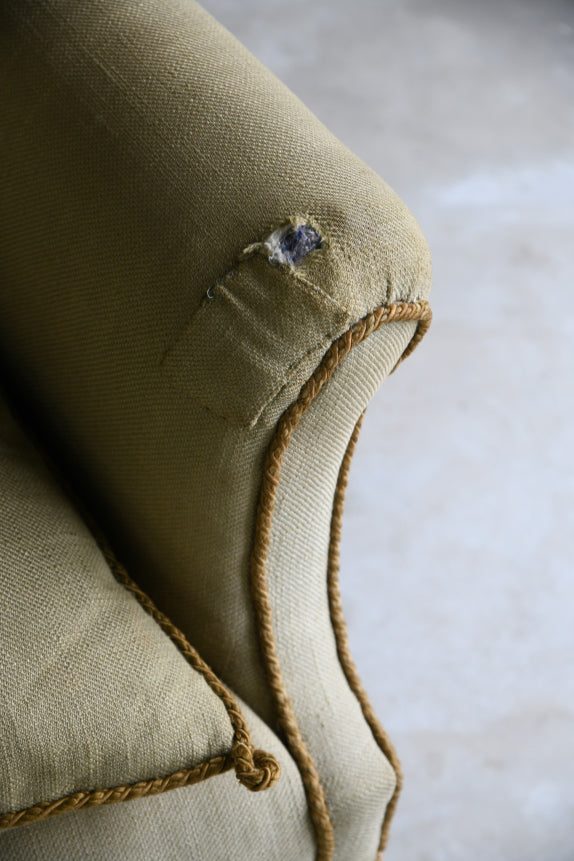 Pair Georgian Style Wing Back Armchairs