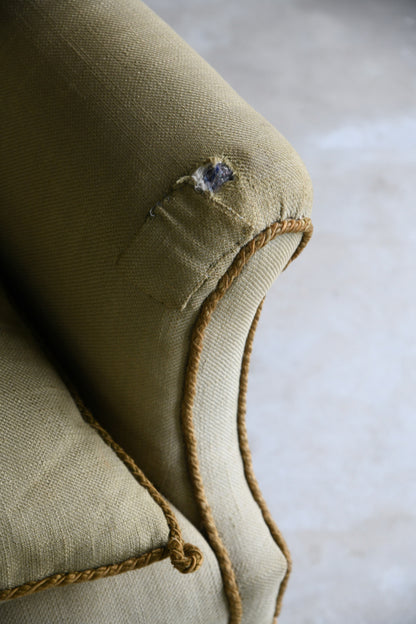 Pair Georgian Style Wing Back Armchairs