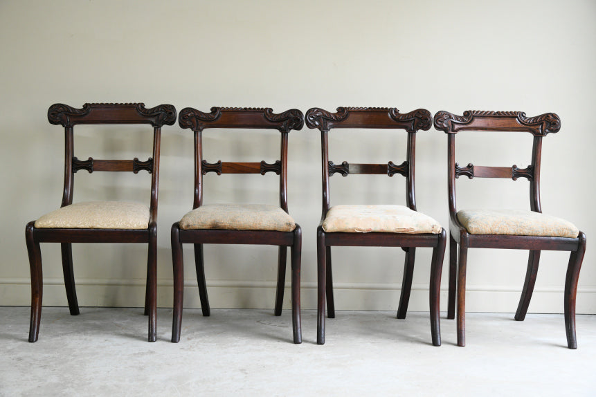 Set 4 Antique Mahogany Dining Chairs
